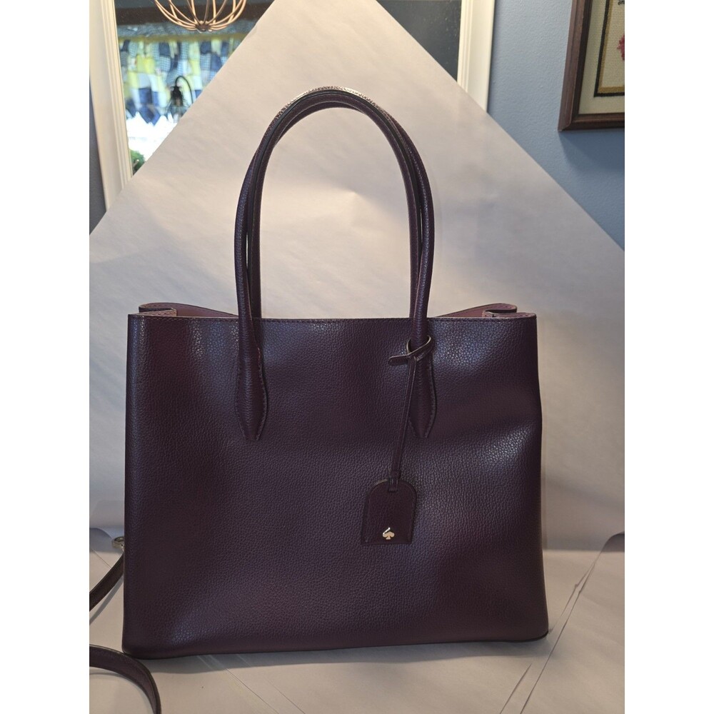 Kate Spade New York Satchel Grape Refined Grain Leather Tote - Picture 6 of 15